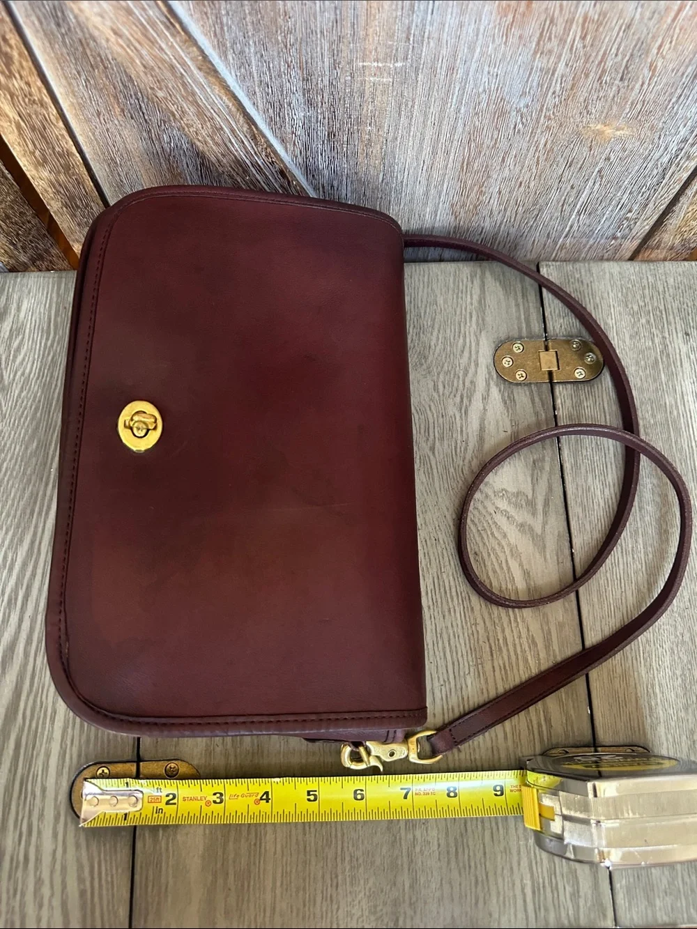 Coach RARE Vintage Oxblood Burgundy Leather Clutch Crossbody HARD TO FIND!! - Picture 13 of 16